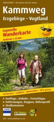 Kammweg Erzgebirge - Vogtland 1 : 25 000 Wanderkarte Publicpress, Publicpress Publikationsgesellschaft Mbh