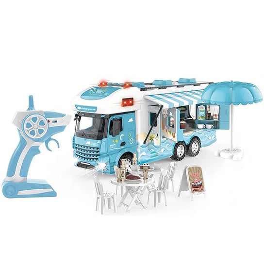 Kamper zdalnie sterowany, duży, solidnie wykonany, doskonała zabawa - kamper foodtruck, zdalnie sterowany, efekty dźwiękowe i świetlne Inna marka