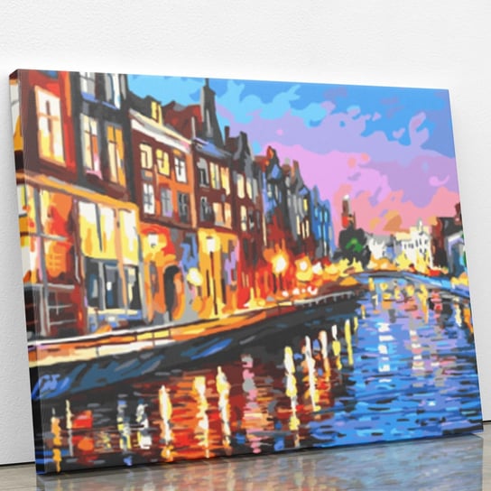 Kanał w Amsterdamie - Malowanie po numerach 30x40 cm ArtOnly