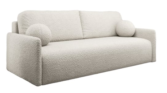 Kanapa GLOVE funkcja spania pojemnik sofa tkanina BARANEK śnieżna biel Inna marka