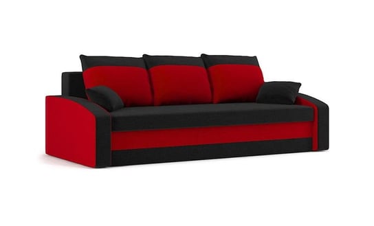 Kanapa Hewlet Rozkładana Sofa z Funkcją Spania, Czarno-Czerwony Adams Group