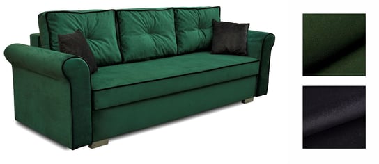 Kanapa rozkładana sofa z funkcją spania Pele C50 - Zielony Królewski / Czarny | Kronos 19 / Kronos 07 BONNI