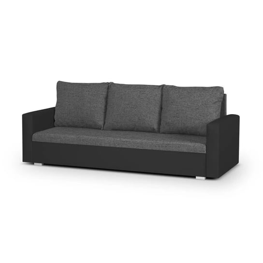 Kanapa sofa 3 os z funkcją spania sprężyny bonell HUBERT szara/czarna wygodniej.pl