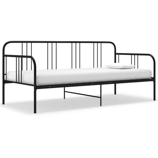 Kanapa-sofa łóżko metalowa, czarny, 206x95x88 cm Inna marka
