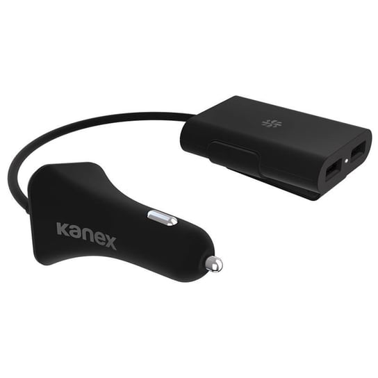Kanex GoPower Sharable Car Charger - Ładowarka samochodowa 2 x USB, 2.4 A + HUB 2 x USB, 2.4 A, 2 m (Black) Kanex