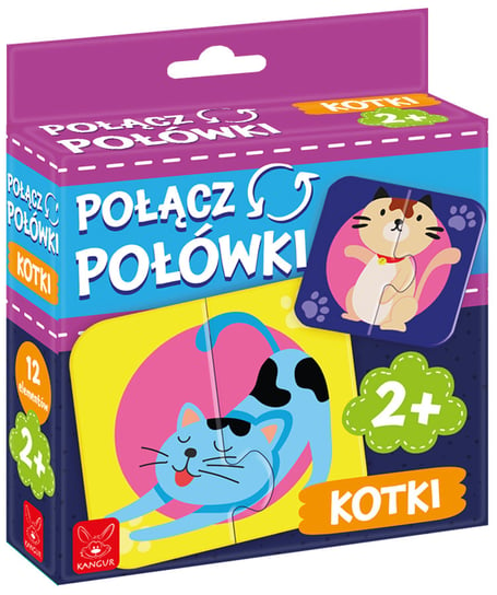 Kangur, gra połącz połówki kotki Kangur