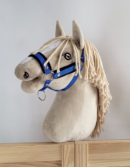 Kantar regulowany dla konia Hobby Horse A3 niebieski z czarnym futerkiem Super Hobby Horse