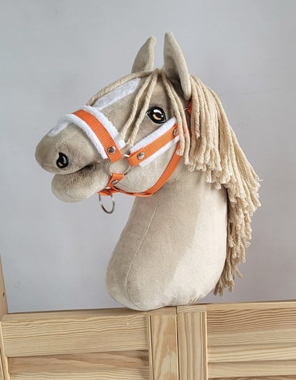 Kantar regulowany dla konia Hobby Horse A3 pomarańczowy z białym futerkiem Super Hobby Horse