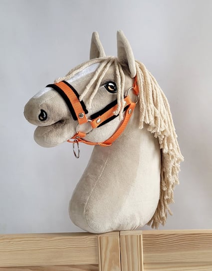 Kantar regulowany dla konia Hobby Horse A3 pomarańczowy z czarnym futerkiem Super Hobby Horse
