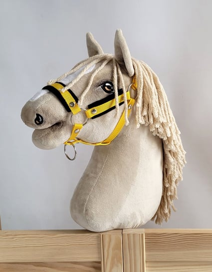 Kantar regulowany dla konia Hobby Horse A3 żółty z czarnym futerkiem Super Hobby Horse