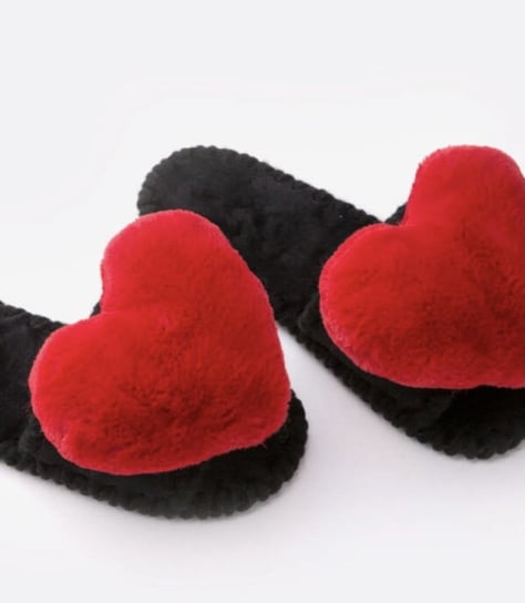 Kapcie Damskie Handmade Welur Walentynki Serce Miękkie Mocne 40-41 +Worek Manelli