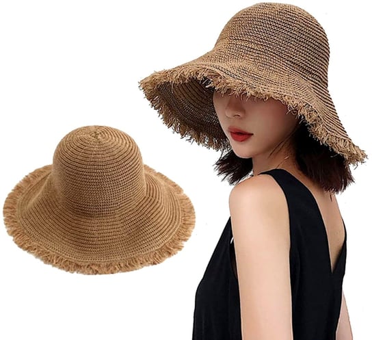 Kapelusz słomiany damski plażowy czapka elegancki boho na lato Edibazzar