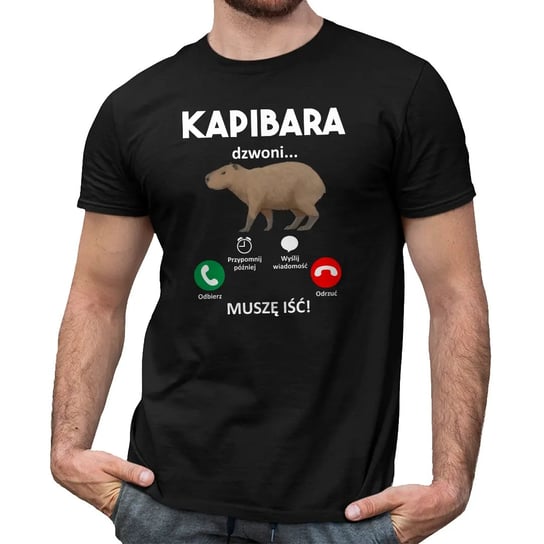 Kapibara dzwoni, muszę iść - męska koszulka na prezent Koszulkowy