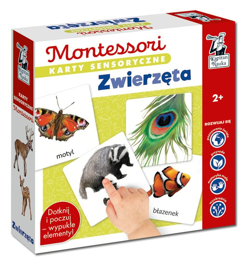 Kapitan Nauka, karty sensoryczne Montessori Zwierzęta Kapitan Nauka