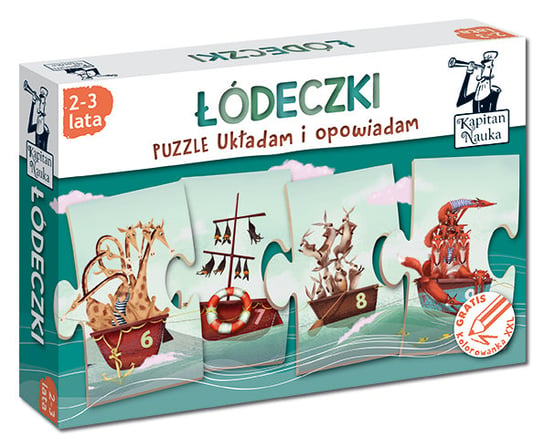 Kapitan Nauka, puzzle, Układam i opowiadam, Łódeczki, 10 el. Kapitan Nauka