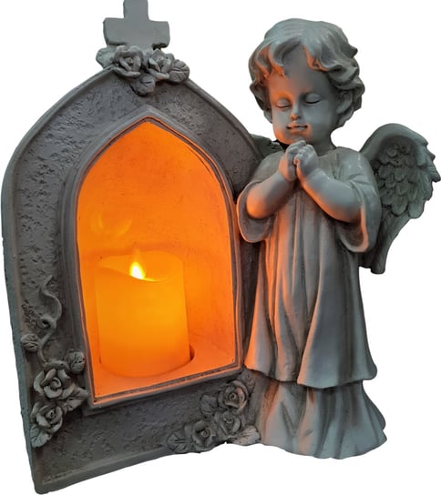 Kapliczka aniołek znicz na baterie + świeczka CORTINA