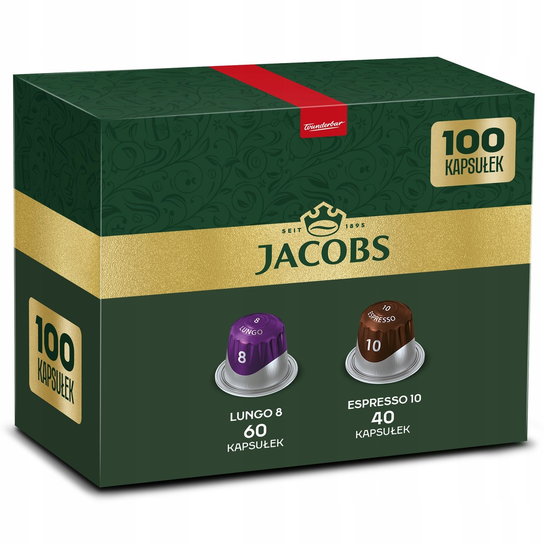 Kapsułki do Nespresso Jacobs Lungo 8 oraz Espresso 10 - 100 szt ...