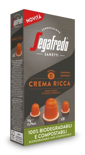 Kapsułki do Nespresso kompostowalne Segafredo Crema Ricca 10 kapsułek Segafredo