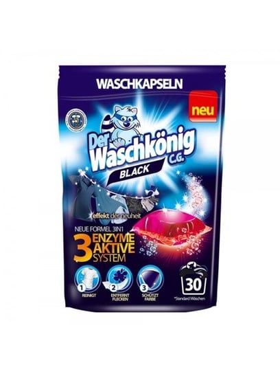Kapsułki do prania czarnych tkanin DER WASCHKÖNIG, 3w1 Black, 30 sztuk Der Waschkönig