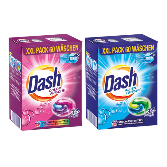 Kapsułki do prania DASH 3in1 białe kolor 2x 60 szt DASH