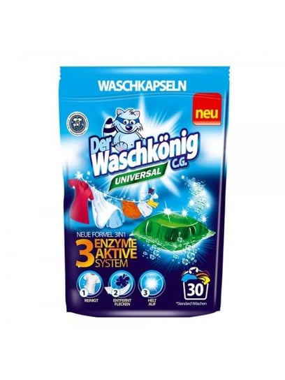 Kapsułki do prania DER WASCHKÖNIG, 3w1 Universal, 30 sztuk Der Waschkönig