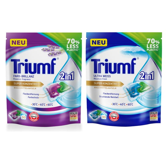 Kapsułki do prania TRIUMF białe kolor 2in1 2x 30szt Triumf