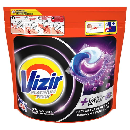 Kapsułki do prania Vizir Platinum PODS do ciemnych ubrań, 33 prań Vizir