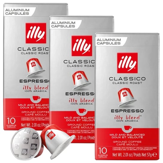 KAPSUŁKI NESPRESSO ILLY CLASSICO 100% ARABICA 3x10 SZTUK DO EKSPRESU Illy