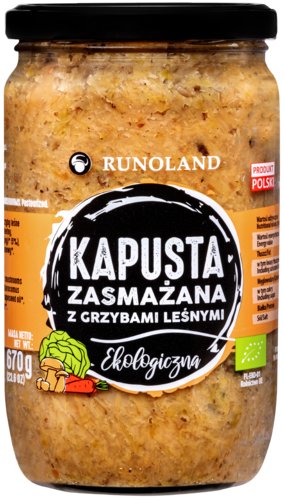 KAPUSTA KISZONA ZASMAŻANA Z GRZYBAMI LEŚNYMI BIO 670 g - RUNOLAND Runoland