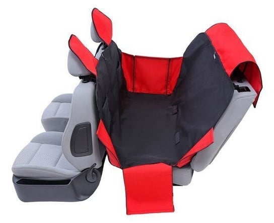Kardiff Activ Mata samochodowa na tylne fotele z zamkiem i bokami M czarno-czerwona Kardiff
