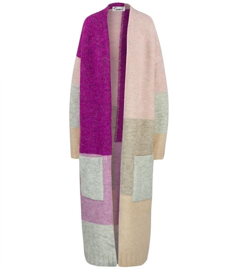 Kardigan kolorowy długi sweter ELIZABETH Agrafka