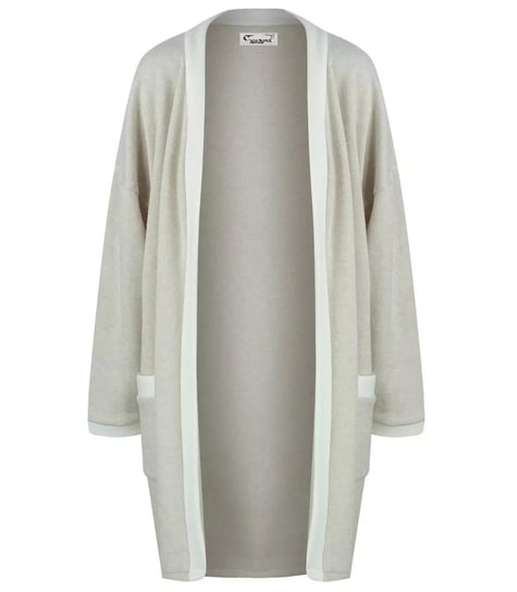 Kardigan prosty sweter z białym lampasem LUCY-L Agrafka