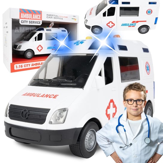 Karetka Ambulans Auto na Baterie Światło i Dźwięk MalPlay