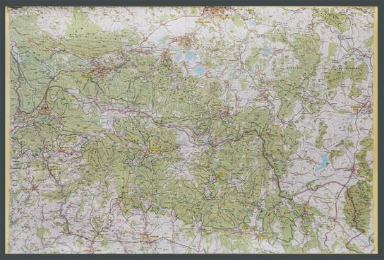 Karkonosze mapa ścienna na podkładzie do wpinania w drewnianej ramie - pinboard, 1:50 000, EkoGraf Eko Graf