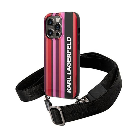 Karl Lagerfeld Color Stripes Strap - Etui iPhone 14 Pro Max (różowy) Karl Lagerfeld