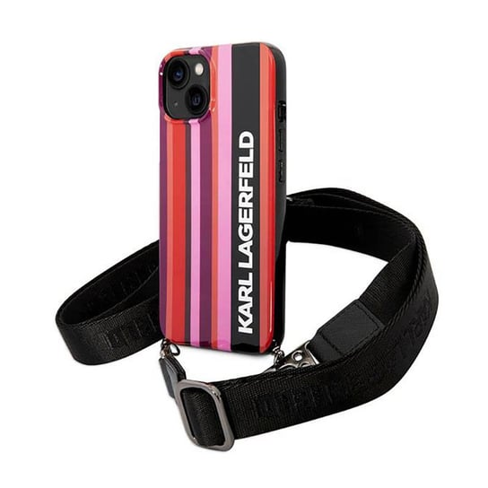 Karl Lagerfeld Color Stripes Strap - Etui iPhone 14 (różowy) Karl Lagerfeld