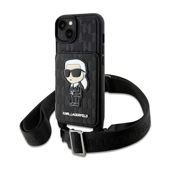 Karl Lagerfeld Crossbody NFT Saffiano Monogram Ikonik - Etui iPhone 14 Pro (Czarny) Karl Lagerfeld