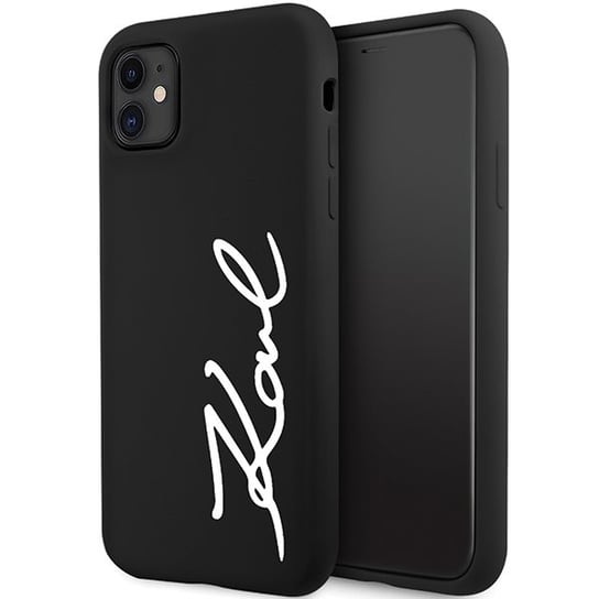 Karl Lagerfeld etui obudowa do iPhone 11 / Xr  6.1" czarny/black hardcase Silicone Signature Karl Lagerfeld