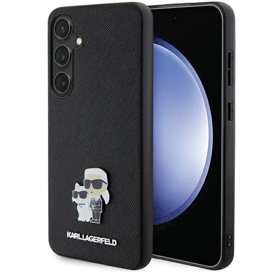 Karl Lagerfeld etui obudowa do Samsung Galaxy S24 S921 hardcase czarny/black Saffiano Karl & Choupette Metal Pin Karl Lagerfeld