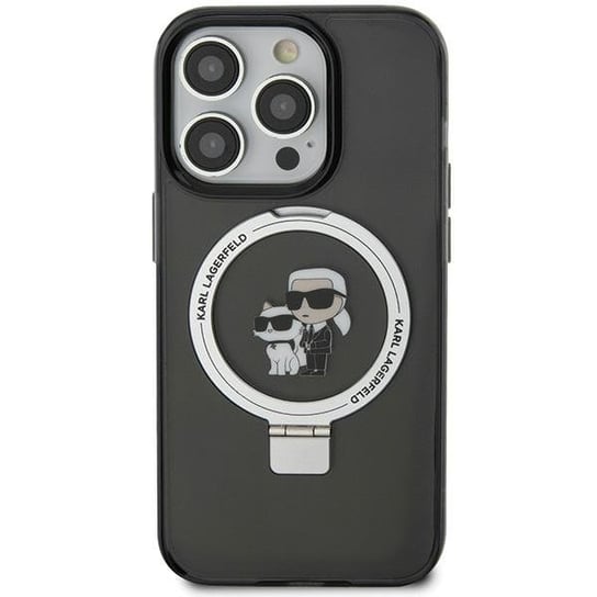 Karl Lagerfeld Etui Obudowa Pokrowiec Do Iphone 11 / Xr 6.1" Czarny/Black Hardcase Ring Stand Karl&Choupettte Magsafe Karl Lagerfeld