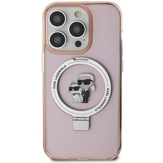 Karl Lagerfeld Etui Obudowa Pokrowiec Do Iphone 11 / Xr 6.1" Różowy/Pink Hardcase Ring Stand Karl&Choupettte Magsafe Karl Lagerfeld