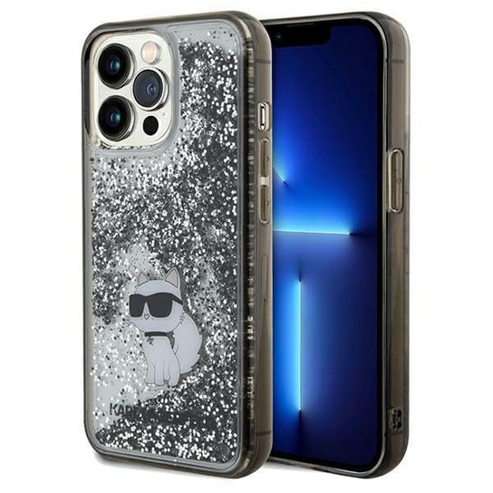 Karl Lagerfeld Etui Obudowa Pokrowiec Do  Iphone 13 Pro Max 6.7" Transparent Hardcase Liquid Glitter Choupette Karl Lagerfeld