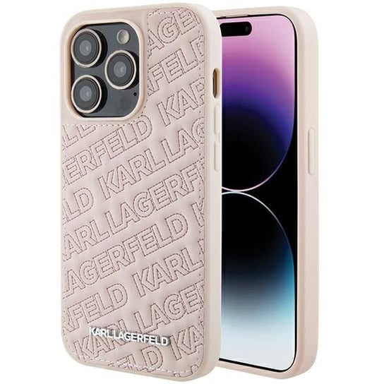 Karl Lagerfeld Etui Obudowa Pokrowiec Do Iphone 15 Pro Max 6.7" Różowy/Pink Hardcase Quilted K Pattern Karl Lagerfeld