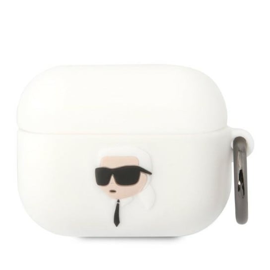 Karl Lagerfeld Etui Ochronne Obudowa Do Apple Airpods Pro Cover Biały/White Silicone Karl Head 3D Karl Lagerfeld