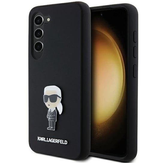 Karl Lagerfeld etui pokrowiec obudowa case do Samsung Galaxy S23 S911 czarny/black Silicone Ikonik Metal Pin Karl Lagerfeld