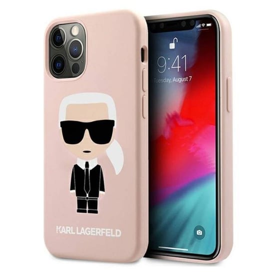 Karl Lagerfeld Fullbody Silicone Iconic - Etui iPhone 12 Pro Max (Light Pink) Karl Lagerfeld