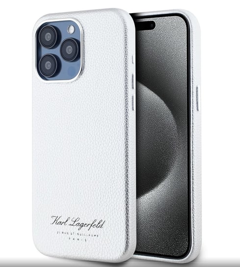 Karl Lagerfeld Grained PU Hotel RSG Case for iPhone 15 Pro Grey/Szare Apple