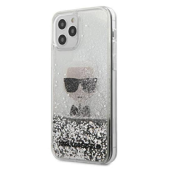 Karl Lagerfeld Hard Case Ikonik Liquid Glitter Iphone 12 / 12 Pro Srebrny Karl Lagerfeld