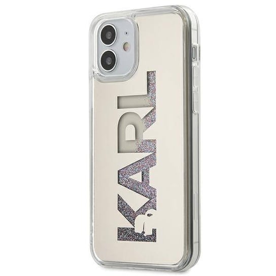 Karl Lagerfeld Hard Case Mirror Liquid Glitter Karl Iphone 12 Mini Srebrny Karl Lagerfeld