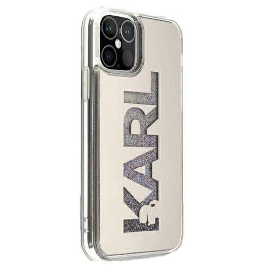 Karl Lagerfeld Hard Case Mirror Liquid Glitter Karl Iphone 12 Pro Max Srebrny Karl Lagerfeld
